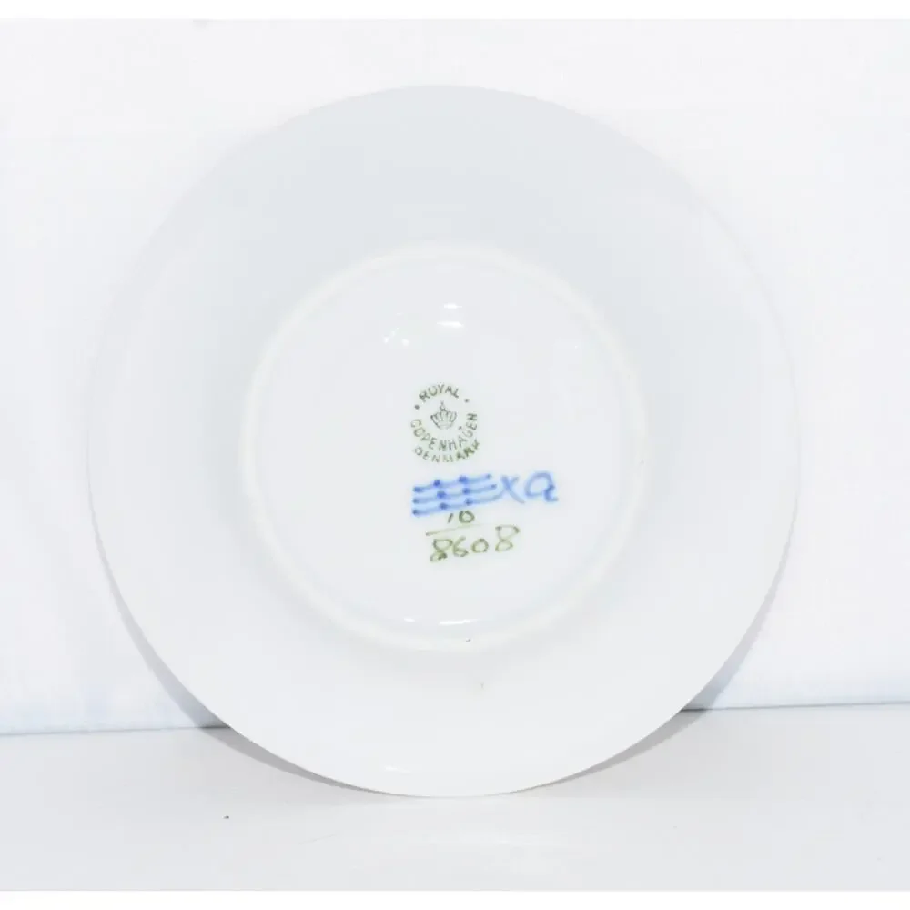 Royal Copenhagen Blue Flowers Angular Saucers for Bouillon Cup X-5 MINT 10/8608